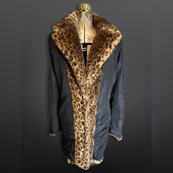 ⚡️KENSIE⚡️ Reversible Leopard Faux Fur Coat - Picture 7 of 15